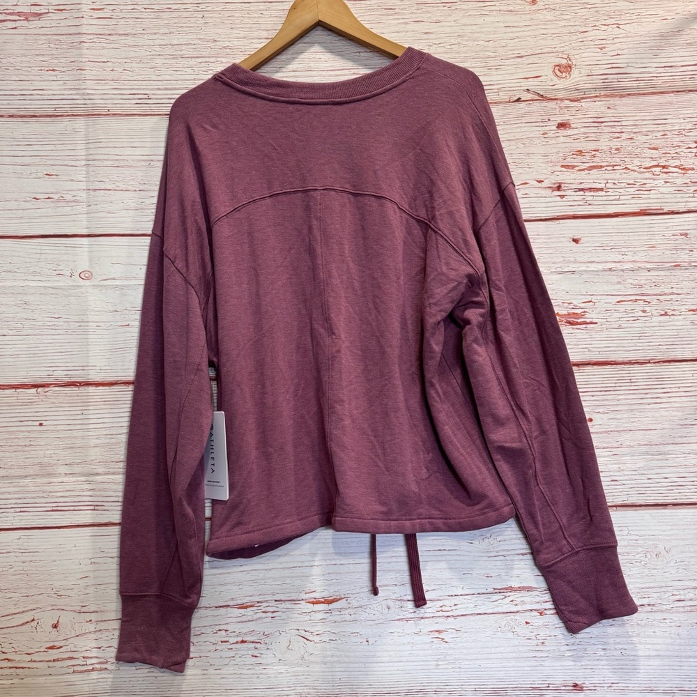 NWT Athleta Marina Saeatshirt in Tawny Rose Heather Sz L - Picture 11 of 14